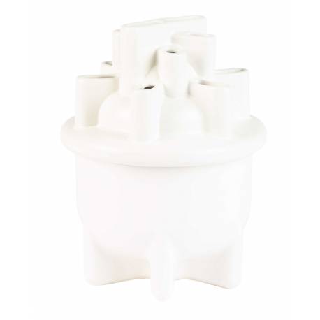 Vase Bassin Small Zuiver Décoration à Poser Soliflore 12 Ouvertures en Céramique Blanche 21x21x28cm