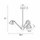 Suspension Lub Zuiver Luminaire Réglable en Hauteur Lampe Articulée en Métal Chromé Noir 66x68,5x97cm