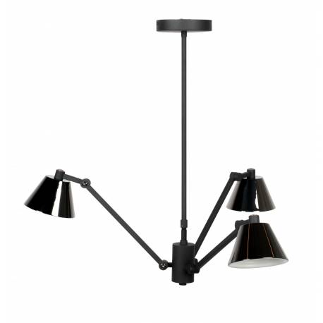 Suspension Lub Zuiver Luminaire Réglable en Hauteur Lampe Articulée en Métal Chromé Noir 66x68,5x97cm