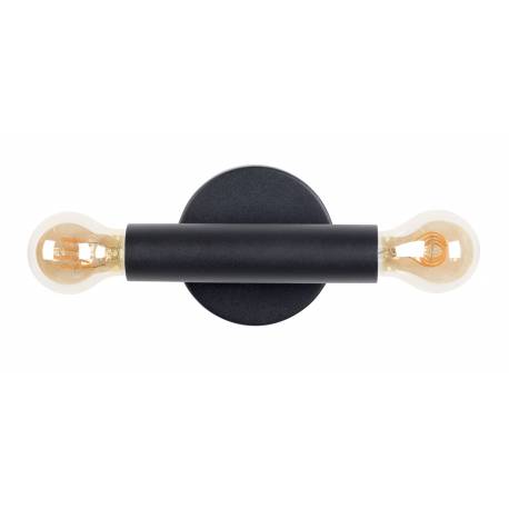 Lampe Murale Hawk Noir Zuiver Luminaire 2 Ampoules en Métal Noir Finition Sablée avec Bras Réglable 9x12x39cm