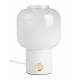 Lampe de Table Moody Blanc Zuiver Lampe sur Pied en Métal Noir et Verre Coloré Ombré avec Bouton en Laiton 20x20x29,5cm