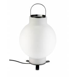 Lampe de Table Nomad Zuiver Eclairage en Métal Noir et Verre Dépoli Luminaire à Poser avec Poignée 20x20x27,5cm