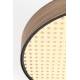 Lampe de Table Sien Zuiver Eclairage en Métal Noir et Abat-Jour en Cannage Rotin Couleur Naturelle 5x34x36cm