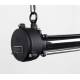 Suspension Prime Noir XL Zuiver Luminaire Industriel en Métal Noir Mat et Verre Trempé avec Chaînes en Métal Noir 13.5x130x200cm