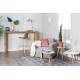 Lampe de Table Shady Blanc Zuiver Luminaire Inclinable Eclairage en Métal Blanc et Détails Plaqués Laiton 31x40x52cm