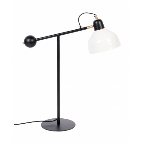 Lampe de Bureau Skala Zuiver Lampe de Table Tendance Luminaire en Métal Noir et Blanc 20x55x66cm