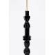 Lampadaire Totem Alu Zuiver Luminaire sur Pied Eclairage en Aluminium Laqué Noir avec Abat-Jour en Tissu Noir 46x46x148cm