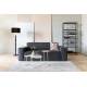 Lampadaire Totem Alu Zuiver Luminaire sur Pied Eclairage en Aluminium Laqué Noir avec Abat-Jour en Tissu Noir 46x46x148cm