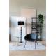 Lampadaire Totem Alu Zuiver Luminaire sur Pied Eclairage en Aluminium Laqué Noir avec Abat-Jour en Tissu Noir 46x46x148cm
