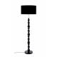 Lampadaire Totem Alu Zuiver Luminaire sur Pied Eclairage en Aluminium Laqué Noir avec Abat-Jour en Tissu Noir 46x46x148cm