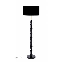 Lampadaire Totem Alu Zuiver Luminaire sur Pied Eclairage en Aluminium Laqué Noir avec Abat-Jour en Tissu Noir 46x46x148cm