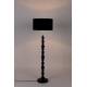 Lampadaire Totem Alu Zuiver Luminaire sur Pied Eclairage en Aluminium Laqué Noir avec Abat-Jour en Tissu Noir 46x46x148cm