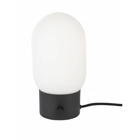 Lampe de Table Urban Charger Noir Zuiver avec Gradateur et Port USB en Verre Couleur Opale Acide et Métal Noir 12,5x12,5x24,5cm