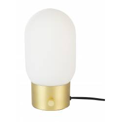 Lampe de Table Urban Charger Or Zuiver avec Gradateur et Port USB en Verre Couleur Opale Acide et Métal Laiton 12,5x12,5x25,5cm