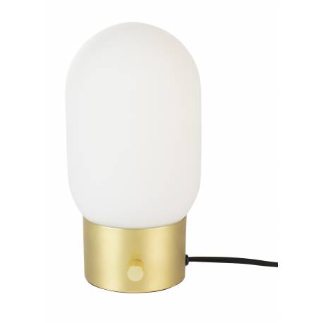 Lampe de Table Urban Charger Or Zuiver avec Gradateur et Port USB en Verre Couleur Opale Acide et Métal Laiton 12,5x12,5x25,5cm