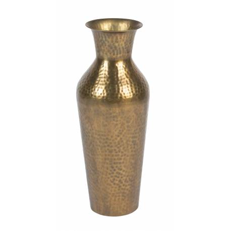 Vase Dunja Laiton Antique M Woody Décoration à Poser en Acier Couleur Laiton Antique 18x18x49cm