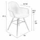 Lot de 2 Fauteuils de Table Résine Blanc et Bois Naturel Albert Kuip Zuiver Assise Chaise 55x59x81,5cm