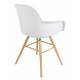 Lot de 2 Fauteuils de Table Résine Blanc et Bois Naturel Albert Kuip Zuiver Assise Chaise 55x59x81,5cm