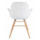 Lot de 2 Fauteuils de Table Résine Blanc et Bois Naturel Albert Kuip Zuiver Assise Chaise 55x59x81,5cm