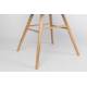 Lot de 2 Fauteuils de Table Résine Taupe et Bois Naturel Albert Kuip Zuiver Assise Chaise 55x59x81,5cm