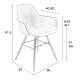 Lot de 2 Fauteuils de Table Résine Taupe et Bois Naturel Albert Kuip Zuiver Assise Chaise 55x59x81,5cm