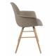 Lot de 2 Fauteuils de Table Résine Taupe et Bois Naturel Albert Kuip Zuiver Assise Chaise 55x59x81,5cm