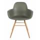 Lot de 2 Fauteuils de Table Résine Vert et Bois Naturel Albert Kuip Zuiver Assise Chaise 55x59x81,5cm