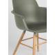 Lot de 2 Fauteuils de Table Résine Vert et Bois Naturel Albert Kuip Zuiver Assise Chaise 55x59x81,5cm