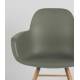 Lot de 2 Fauteuils de Table Résine Vert et Bois Naturel Albert Kuip Zuiver Assise Chaise 55x59x81,5cm
