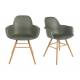Lot de 2 Fauteuils de Table Résine Vert et Bois Naturel Albert Kuip Zuiver Assise Chaise 55x59x81,5cm