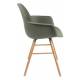 Lot de 2 Fauteuils de Table Résine Vert et Bois Naturel Albert Kuip Zuiver Assise Chaise 55x59x81,5cm
