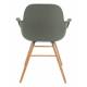 Lot de 2 Fauteuils de Table Résine Vert et Bois Naturel Albert Kuip Zuiver Assise Chaise 55x59x81,5cm