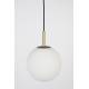 Suspension Orion 25 Zuiver Luminaire en Métal Noir Abat Jour en Verre 25x25x170cm