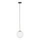 Suspension Orion 25 Zuiver Luminaire en Métal Noir Abat Jour en Verre 25x25x170cm
