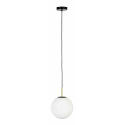 Suspension Orion 25 Zuiver Luminaire en Métal Noir Abat Jour en Verre 25x25x170cm