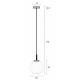 Suspension Orion 25 Zuiver Luminaire en Métal Noir Abat Jour en Verre 25x25x170cm