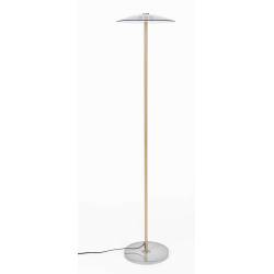 Lampadaire Float Zuiver Luminaire avec Variateur de Lumière en Métal Plaqué Bronze et Verre Trempé Fumé 30x30x132cm