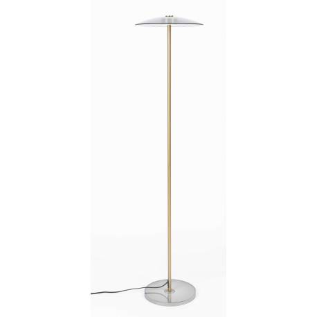 Lampadaire Float Zuiver Luminaire avec Variateur de Lumière en Métal Plaqué Bronze et Verre Trempé Fumé 30x30x132cm