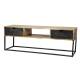 Meuble TV Catch Hinsk 2 Tiroirs 1 Niche Console de Salon en Bois d'Acacia et Métal 40x50x140cm