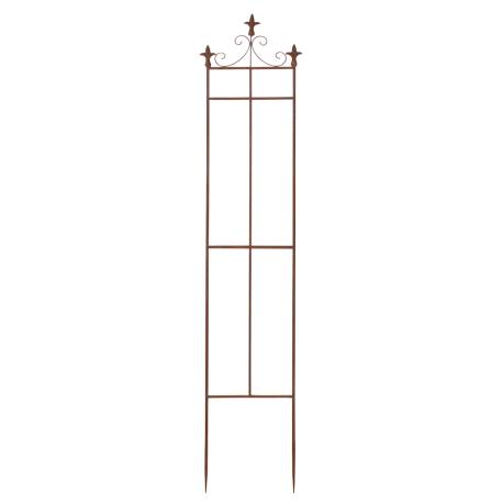 Grille Motifs Fleurs de Lys Treillis pour Plantes Tuteur à Fleurs en Métal Rouille à l'Ancienne 2,50x32x160cm