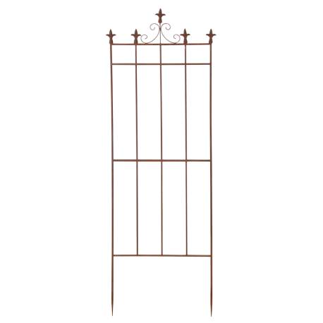 Grande Grille Motifs Fleurs de Lys Treillis pour Plantes Tuteur à Fleurs en Fer Rouillé à l'Ancienne 2,50x53x160cm