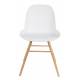 Lot de 2 Chaises Résine Blanc et Bois Naturel Albert Kuip Zuiver Assise de Table 49x55x81,5cm