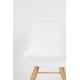 Lot de 2 Chaises Résine Blanc et Bois Naturel Albert Kuip Zuiver Assise de Table 49x55x81,5cm