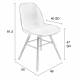 Lot de 2 Chaises Résine Blanc et Bois Naturel Albert Kuip Zuiver Assise de Table 49x55x81,5cm