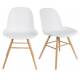 Lot de 2 Chaises Résine Blanc et Bois Naturel Albert Kuip Zuiver Assise de Table 49x55x81,5cm