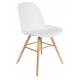 Lot de 2 Chaises Résine Blanc et Bois Naturel Albert Kuip Zuiver Assise de Table 49x55x81,5cm