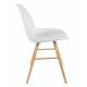 Lot de 2 Chaises Résine Blanc et Bois Naturel Albert Kuip Zuiver Assise de Table 49x55x81,5cm