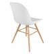 Lot de 2 Chaises Résine Blanc et Bois Naturel Albert Kuip Zuiver Assise de Table 49x55x81,5cm