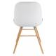 Lot de 2 Chaises Résine Blanc et Bois Naturel Albert Kuip Zuiver Assise de Table 49x55x81,5cm