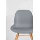 Lot de 2 Chaises Résine Gris Clair et Bois Naturel Albert Kuip Zuiver Assise de Table 49x55x81,5cm